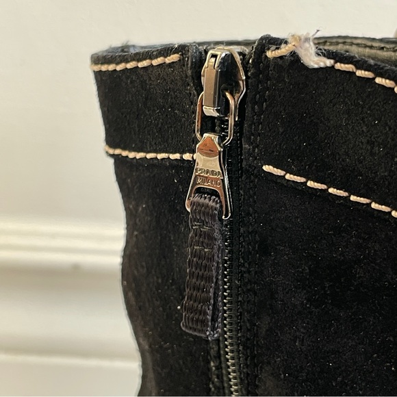Authentic Prada black suede ankle booties - Picture 4 of 4